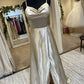 #10 Olive Green Satin Bridesmaids Dresses Custom-Made at J'Taime Bridal Swansea