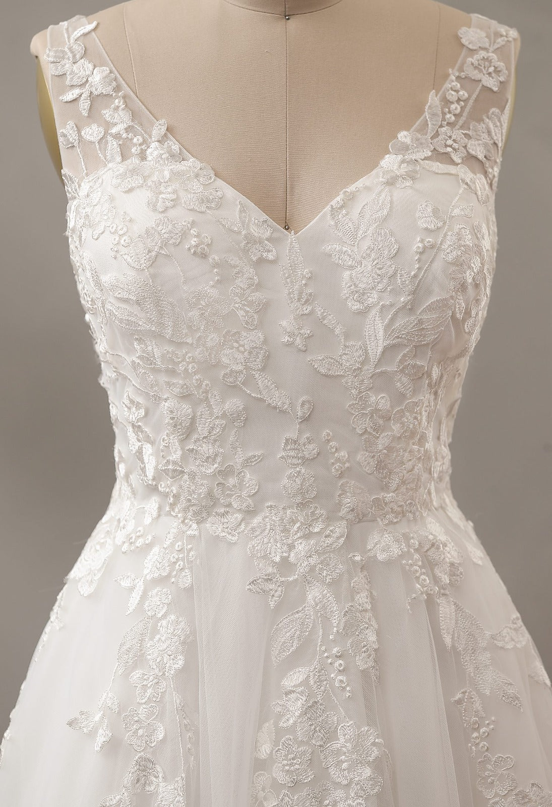 Angelina 2762: Simple & Romantic Matte Lace Wedding Dress