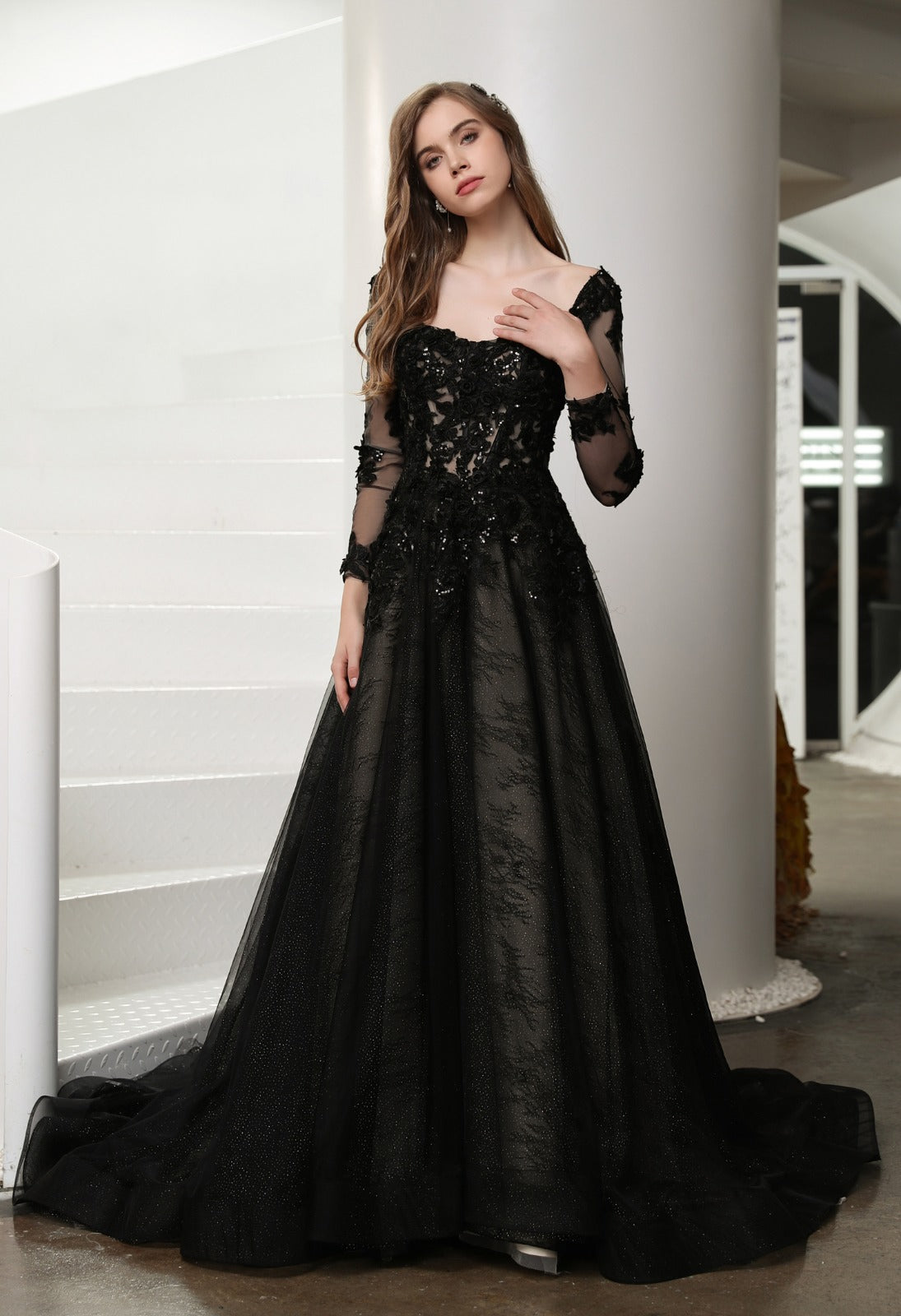 Ebony Dark and Dreamy Black Wedding Dress J Taime Bridal Swansea