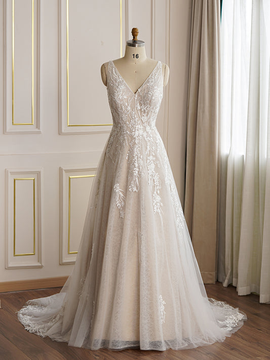 Willow 2709 Classic Bo-Ho A-line Wedding Dress with V-Neckline