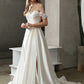Aubrey 3007: Modern A-Line Satin Wedding Dress with 3D Flowers