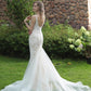 Amelia 3051 Classic V-Neck All Over Lace Fit And Flare Wedding Dress